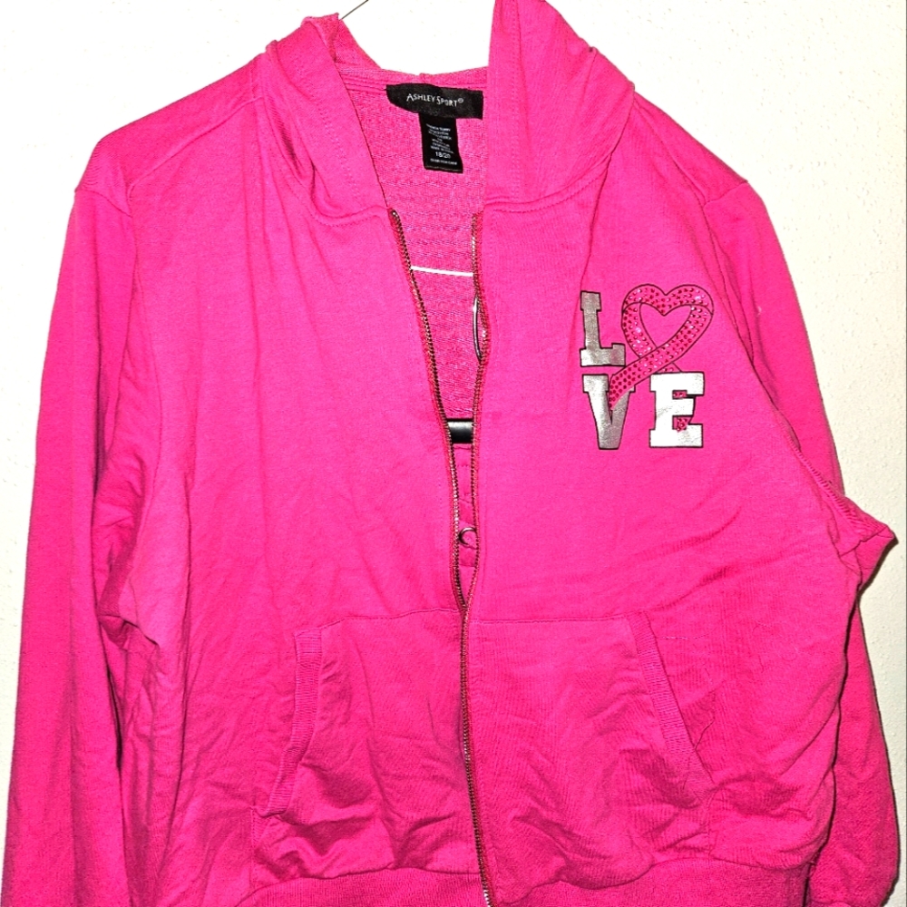 A 2 piece pink lounge set from Ashley Stewart.